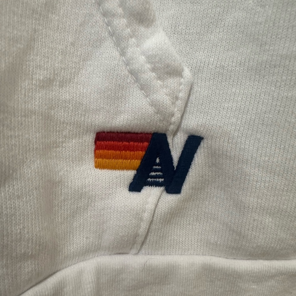 Aviator Nation White Hoodie with Bold Black Text - Picture 4 of 5